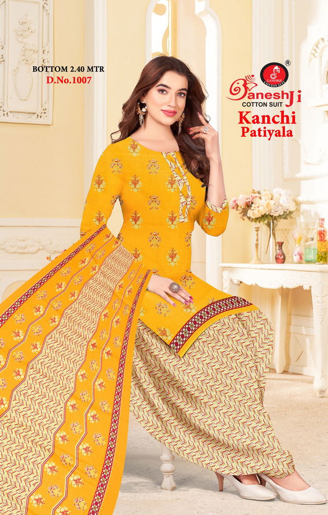 Kanchi Patiyala Vol 1 By Ganeshji Printed Indo Cotton Dress Material Wholesale Shop In Surat